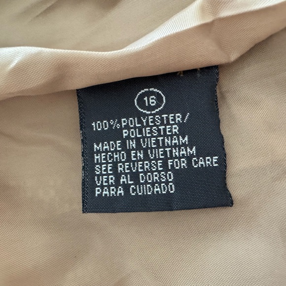 Giorgio Sant’ Angelo Vintage Linen Look 3 Button Bow Collar Blazer Size 16 Beige - Picture 9 of 12